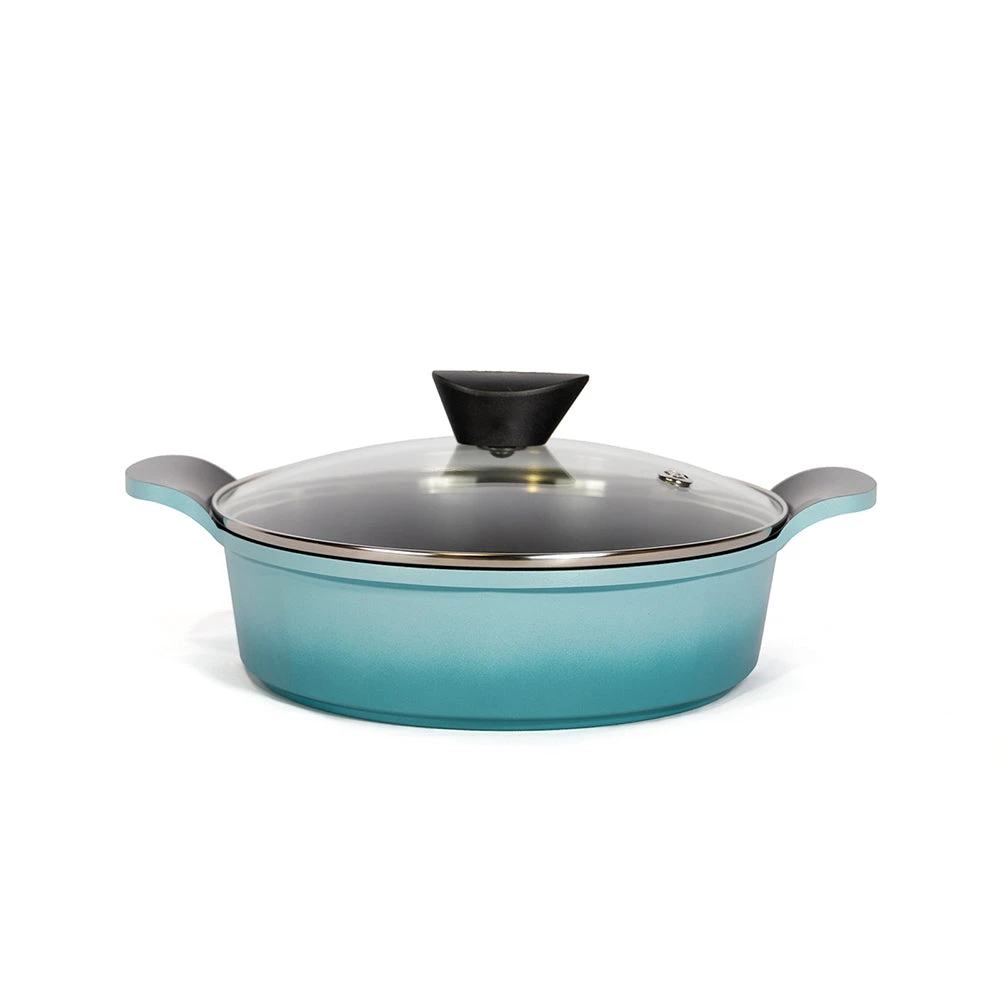 Neoflam Venn 24cm Low Casserole Induction Turquoise 1 Neoflam Venn 24cm Low Casserole Induction Turquoise