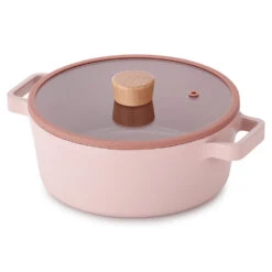 Neoflam Fika 22cm Stockpot Induction With Silicon Rim Glass Lid Pink 7 Neoflam Fika 22cm Stockpot Induction With Silicon Rim Glass Lid Pink -Neo Flam EK FG C22P2