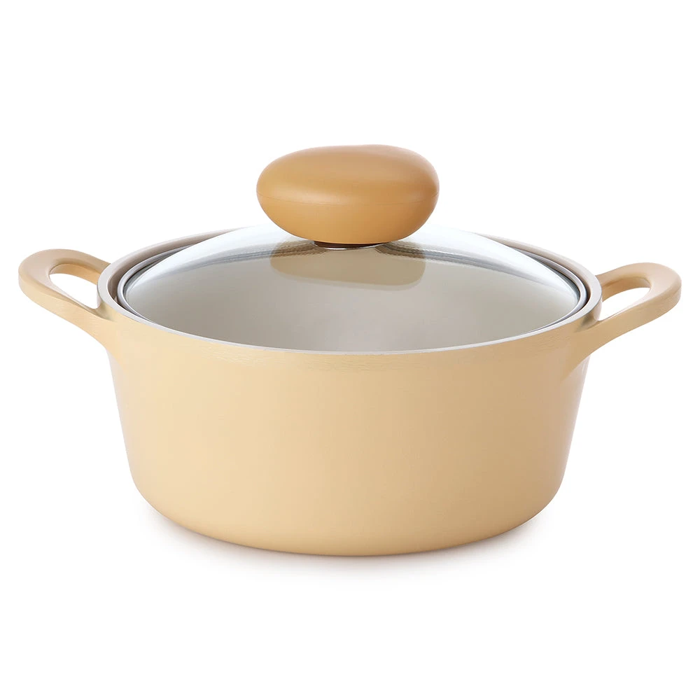 Neoflam Retro Flan 18cm Stockpot Induction With Glass Lid Yellow 3 Neoflam Retro Flan 18cm Stockpot Induction With Glass Lid Yellow - Image 3