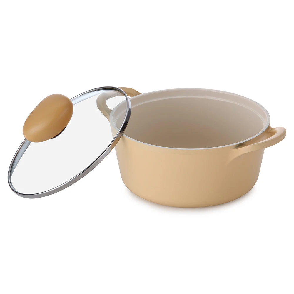 Neoflam Retro Flan 18cm Stockpot Induction With Glass Lid Yellow 2 Neoflam Retro Flan 18cm Stockpot Induction With Glass Lid Yellow - Image 2