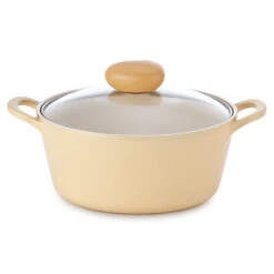 Neoflam Retro Flan 22cm Stockpot Induction With Glass Lid Yellow