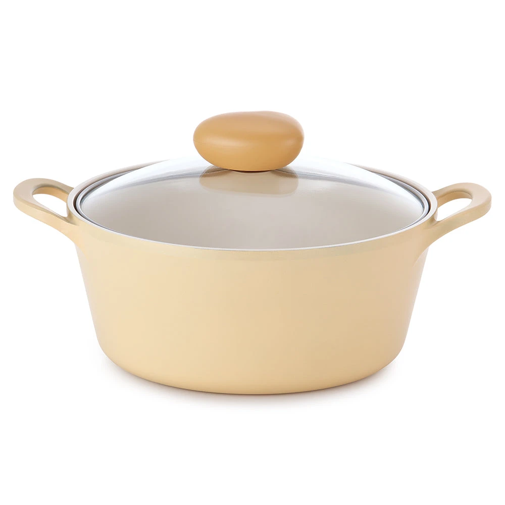 Neoflam Retro Flan 22cm Stockpot Induction With Glass Lid Yellow 1 Neoflam Retro Flan 22cm Stockpot Induction With Glass Lid Yellow