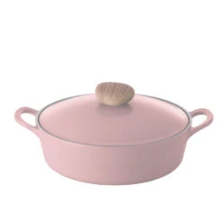 Neoflam Retro 26cm Low Stockpot Induction With Die-Cast Lid Pink Demer