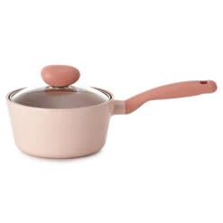 Neoflam Retro Sherbet 18cm Saucepan An Induction With Glass Lid Peach