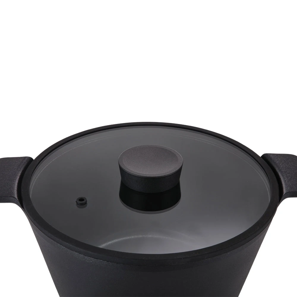 Neoflam Vulcan 24cm Casserole With Glass Lid Induction Black 3 Neoflam Vulcan 24cm Casserole With Glass Lid Induction Black - Image 3