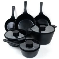 Neoflam Vulcan Good Starter Kit Frypans, Wok, Saucepan And Casserole Set - Induction Black