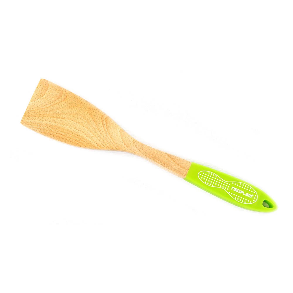 Neoflam Beechwood Turner With Green Silicon Handle 2 Neoflam Beechwood Turner With Green Silicon Handle - Image 2