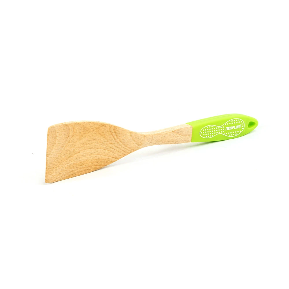 Neoflam Beechwood Turner With Green Silicon Handle 1 Neoflam Beechwood Turner With Green Silicon Handle