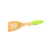 Neoflam Beechwood Slotted Turner With Green Silicon Handle