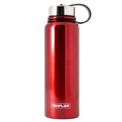 1.2L Neoflam All Day Stainless Steel Double Walled And Vacuum Insulated Water Bottle Red Metal