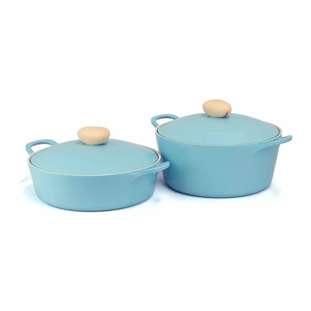 Neoflam Retro 2 Piece Set 26cm Low & 26cm Stockpot Induction With Die-Cast Lid Mint 1 Neoflam Retro 2 Piece Set 26cm Low & 26cm Stockpot Induction With Die-Cast Lid Mint