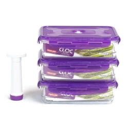 Neoflam CLOC Tritan Vacuum Seal Container Small 3 X 1.2L Pc + Pump