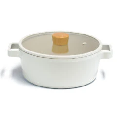 Neoflam Fika 22cm Stockpot Induction With Silicon Rim Glass Lid