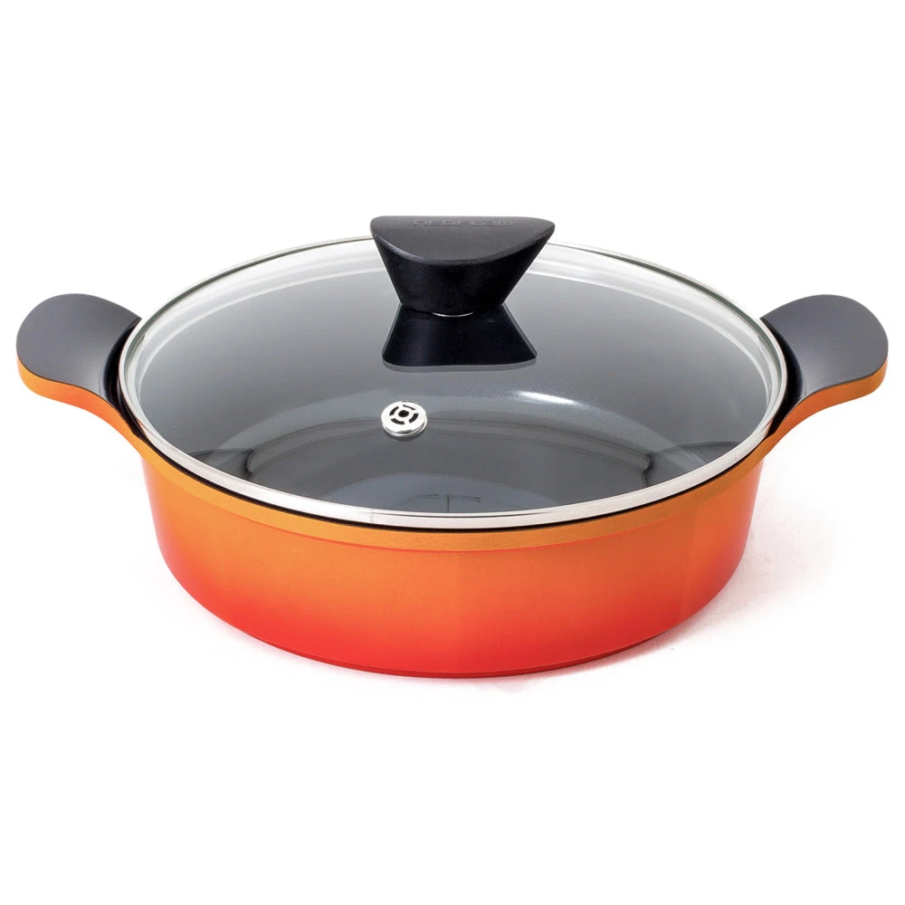 Neoflam Venn Orange Induction Set 3 Piece Set 26, 28 24 Low Casseroles 2 Neoflam Venn Orange Induction Set 3 Piece Set 26, 28 24 Low Casseroles - Image 2