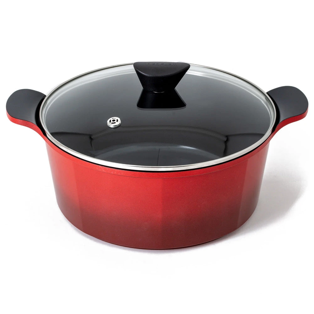 Neoflam Venn Red Induction Set 5 Piece 24, 28cm Casserole, 28 ,32cm Low Casserole And Large Roaster 3 Neoflam Venn Red Induction Set 5 Piece 24, 28cm Casserole, 28 ,32cm Low Casserole And Large Roaster - Image 3
