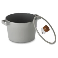 Neoflam Fika Reserve 22cm Deep Stockpot Induction With Silicon Rim Glass Lid Midnight Green -Neo Flam nf2006098220